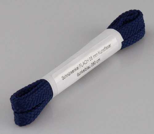 LACETS PLATS 06 mm fibre synthétique bleu foncé 060 cm