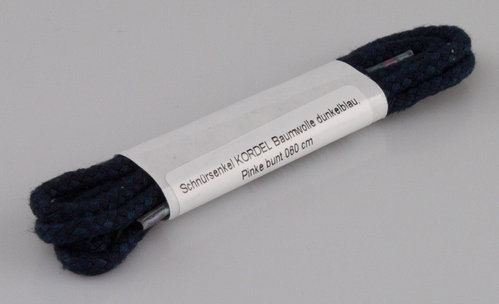Schnürsenkel KORDEL Baumwolle dunkelblau, Pinke bunt 060 cm
