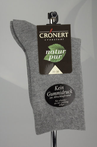 Crönert 22651-2682 chaussettes pour hommes PURE NATURE gris moyen