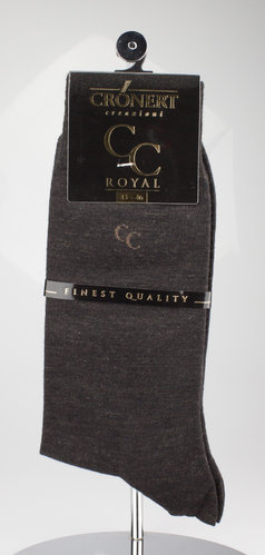 Crönert 25660-1260 CC ROYAL chaussettes pour hommes laine fine brun foncé