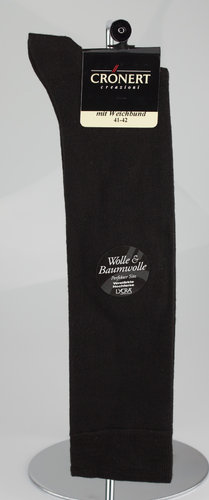 Crönert 41440-1260 GENOU D´HOMMES chaussettes laine/cotton brun foncé