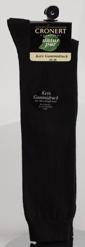 Crönert 46652-2600 GENOU DE FEMMES chaussettes PURE NATURE noires