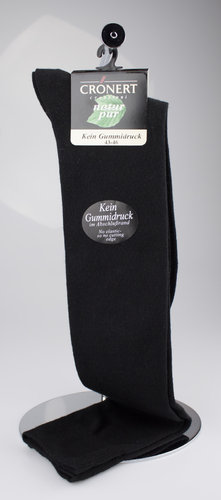 Crönert 46653-2600 GENOU D´HOMMES chaussettes PURE NATURE noires