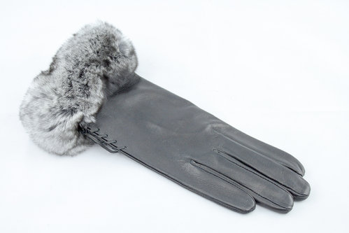 Feralex NHFL/112221 LAURETTE cuir gants Chinchilla noires