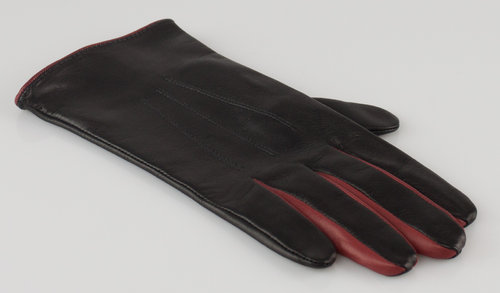 Feralex NHFL11298-15-1 WALBURGA cuir gants slik lining noires-rouges