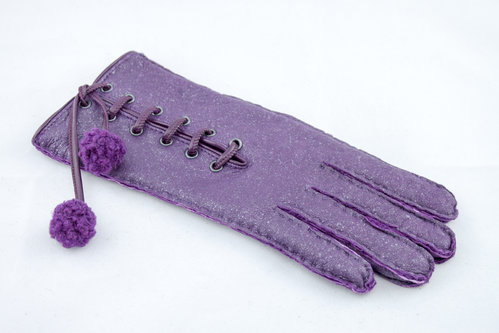 Feralex RLNL12754/15 FANNY cuir gants curly violet w.tassel coronet