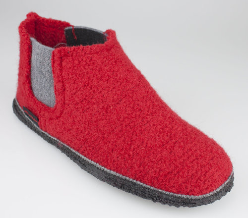 Kitz Pichler CHELSEA chaussons tyroliens feutre laine bouillie rouges