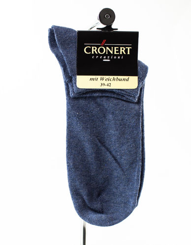Crönert 26601-2654 UNI SNEAKER chaussettes pour hommes cotton jeans mélange