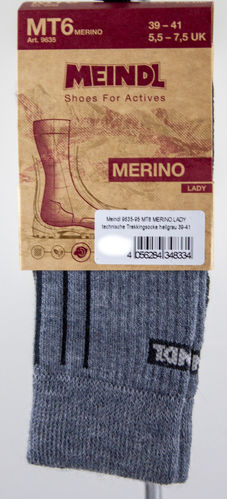 Meindl 9635-95 MT6 MERINO LADY chaussettes techniques de randonnée   gris clair