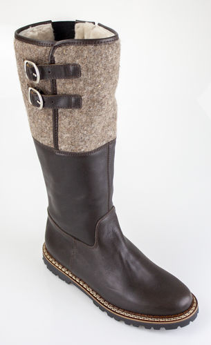 Ammann 8040 WENGEN WF boots-Zipp sheep fur veal tdm-tessuto marrone