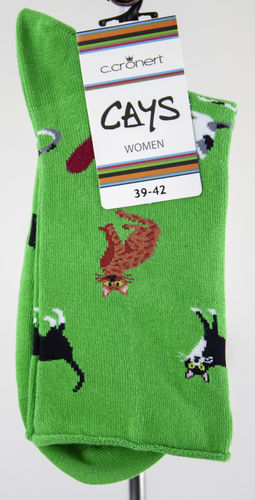 Cays 18828-1997 CHAUSSETTES LONGUES CATHY chats vert
