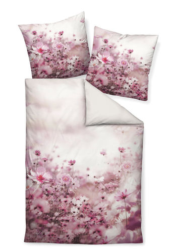 Janine 42077-01 MODERN ART draps de lit Set coton fleur rose camée 135/200
