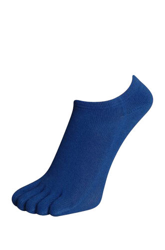 LetzGo 5 FINGER une couleur chaussettes à orteils pour baskets  coton royal bleu