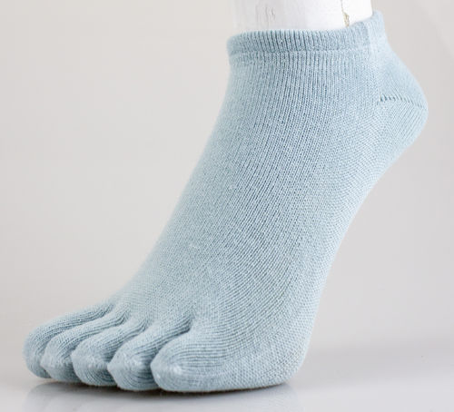 LetzGo 5 FINGER une couleur chaussettes à orteils pour baskets  coton bleu clair