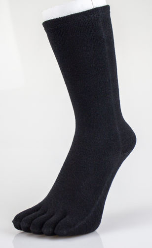LetzGo 5 FINGER une couleur chaussettes à orteils coton noir