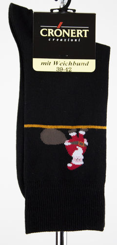 Crönert 26808-2600 SANTA chaussettes homme coton noir