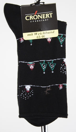 Crönert 27809-2600 CHRISTMAS chaussettes homme coton noir