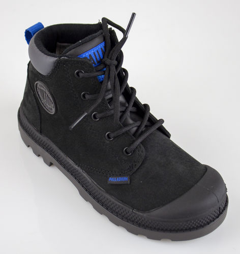 Palladium 87216-010-M PAMPA HI CUFF WP laced up boots/Zipp velour black
