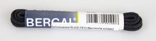 Schnürsenkel RUND FEIN Baumwolle schwarz 060 cm