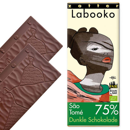 Zotter 20602 SAO TOME Chocolat 75% Labooko 2 x 35 g