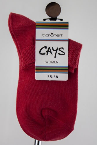 Cays 14330-1570 UNI chaussettes sneaker coton rouge clair