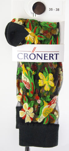 Crönert 16911-2600 VÖGEL chaussettes transparentes noir