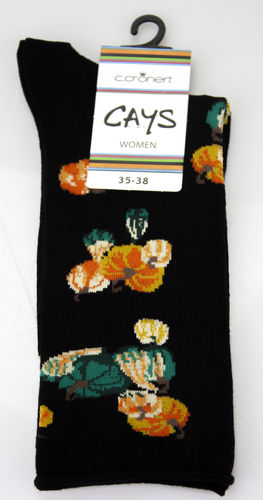 Crönert 18213-2600 PUMPKIN chaussettes longues coton noir