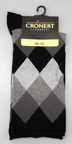 Crönert 27204-2600 ROMBEN chaussettes hommes coton noir