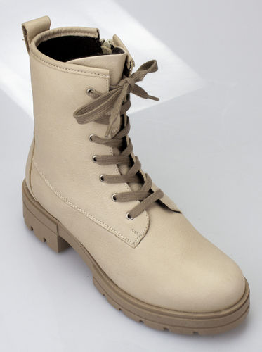 Werner 154-75 SCHAKAL laced up boots/Zipp leather Wernebi Nappa beige