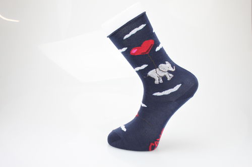 Cays 18326-1920 FLYING ELEPHANT chaussettes hautes coton marine/navy