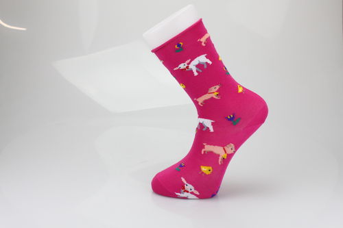 Cays 18337-2225 LAMB AND PIGS Longsocks Baumwolle pink/pink